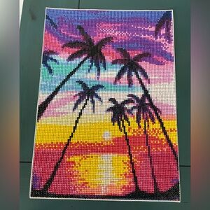 Colorful Sunset Palm Tree Art Diamond Painting